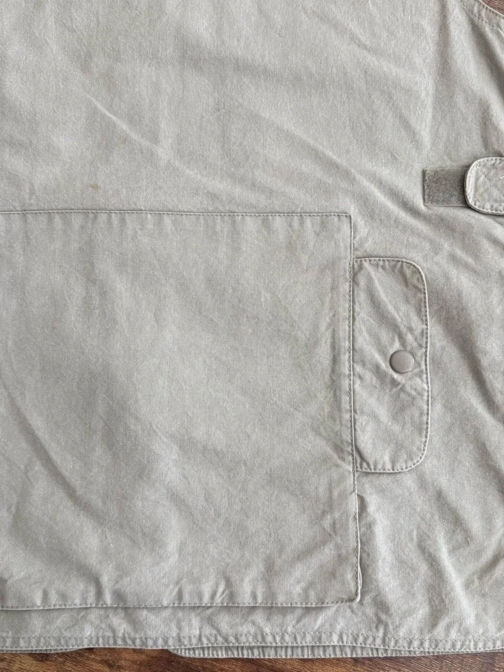 Vintage 80s Banana Republic Khaki Hooded Bush Vest Utility Gorpcore ~ Size M